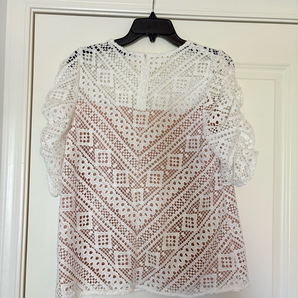NWT Endless Rose Women’s White Embroidered Lace Blouse - Picture 10 of 12